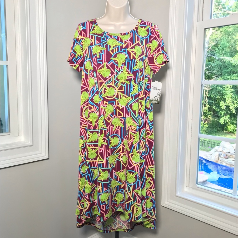 LuLaRoe Kermit the Frog Carly Dress - Women’s XS NWT!